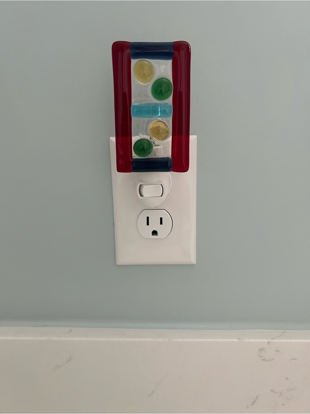 Hand-made Colorful Glass Night Light Plug-In - Red, Blue, Green, Yellow
